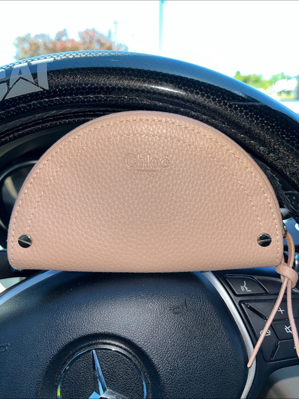 Chloé Pink Half-Moon Leather Crossbody Pouch